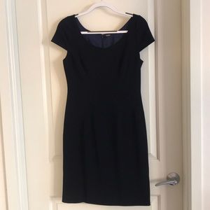 Elie Tahari navy blue sheath dress